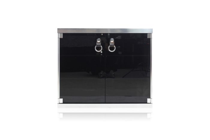Black Chrome Italian Commode, Guido Faleschini - 1970s