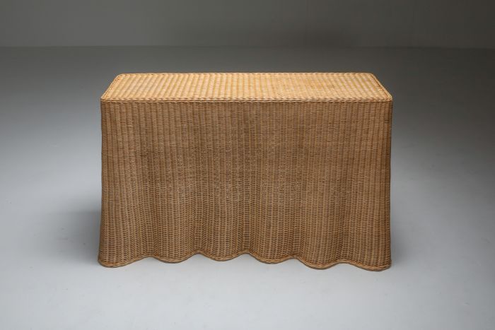 Wicker Console Table India Mahdavi - 1990's