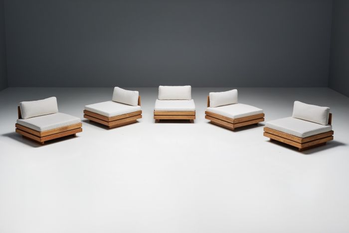 One-Seater in Solid Elm by Maison Regain - 1970s