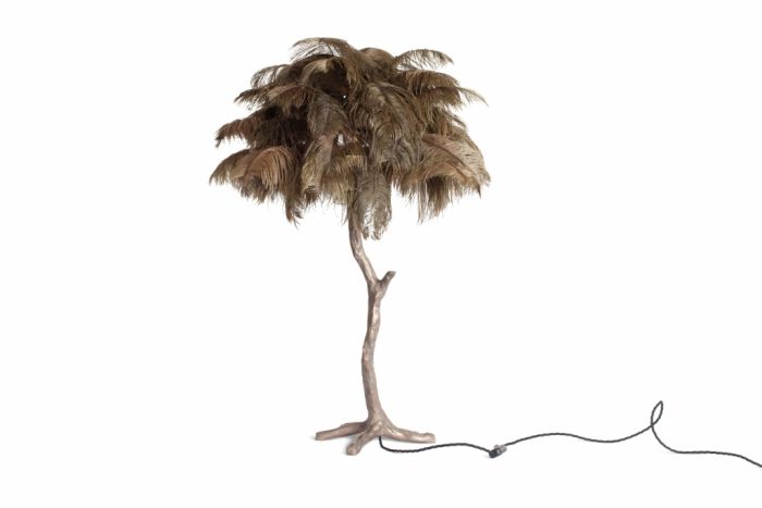 Bronze And Moss Green Feather Lamp - 2010s
