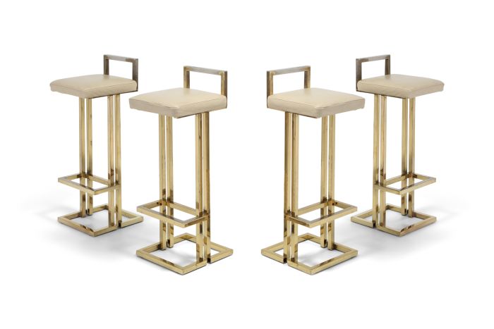 Maison Jansen Brass Stools Set of Four - 1970s