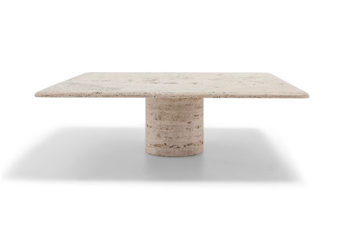 Mangiarotti Square Travertine Coffee table for Up & Up - 1970s