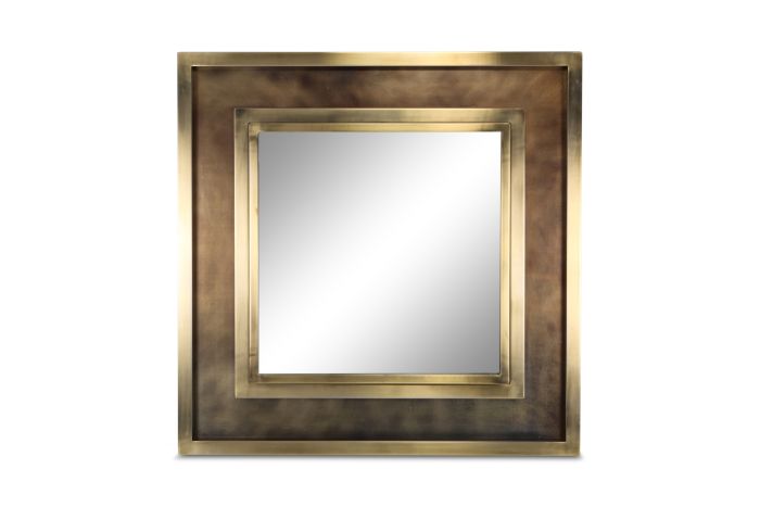 Maison Jansen Impressive Brass Wall Mirror - 1980s