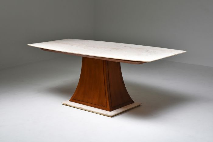 Italian Art Deco Dining Table with Marble Top Japan Inspired - 1940's