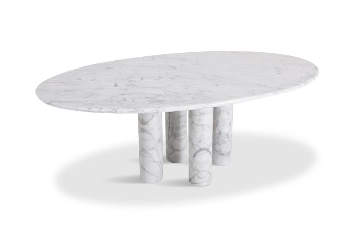 Mario Bellini Il Colonnata Oval Dining Table in Carrara Marble for Cassina - 1970s