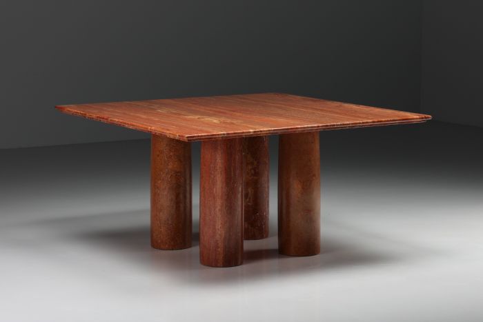 Mario Bellini's Red Travertine 'Il Collonato' Dining Table - 1970s