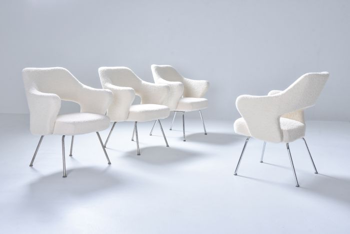 Gastone Rinaldi P16 armchairs in bouclé wool - 1950s