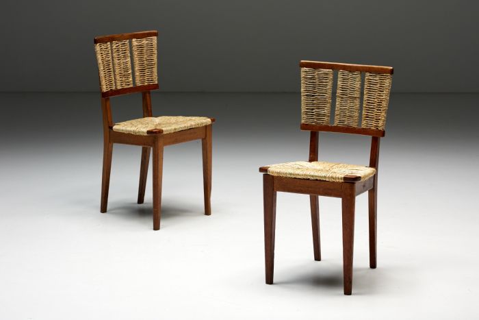 Mart Stam 'A2-1' Dining Chairs in Oak and Wicker - 1947