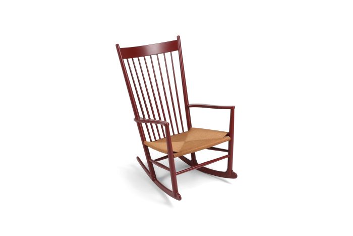 Hans Wegner J16 Rocking Chair in Burgundy - 1944