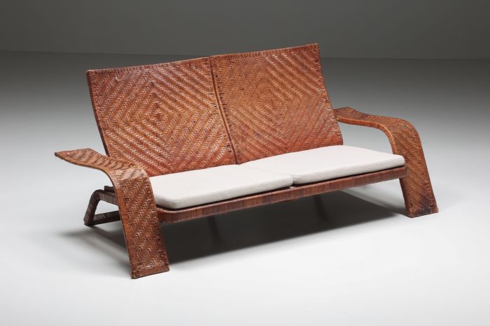 Marzio Cecchi Leather 2-Seater Couch - 1970's