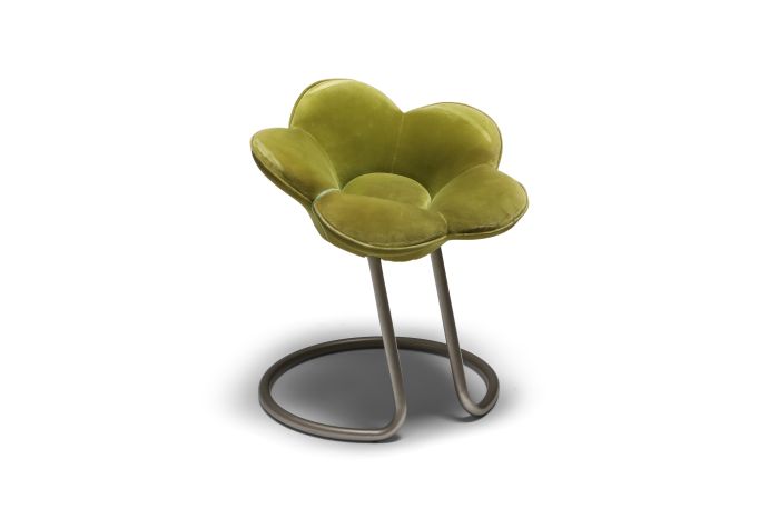 Edra Soshun Low Stool in Green Velvet by Masanori Umeda - 1990s