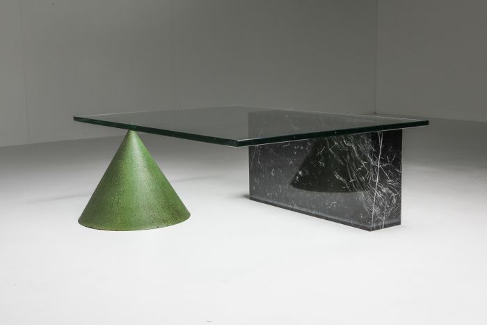 Vignelli Marble and Copper 'Kono' Coffee Table - 1985
