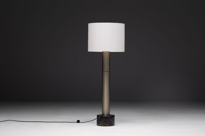 Floor Lamp with Marble Base - 1980s 