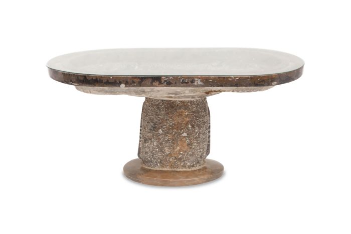 Rare Fossil Marble Side Table - 19th Century