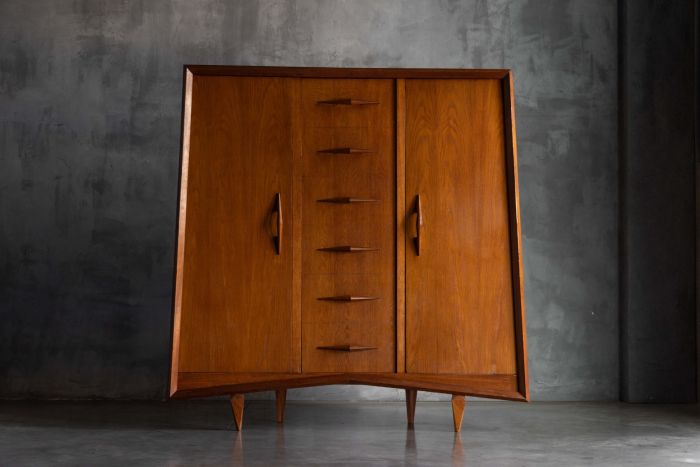 Modernist Oak Highboard, Reconstruction Period, France - Circa 1955