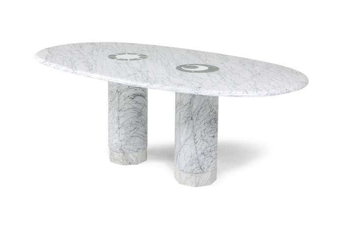 Sun & Moon Marble Dining Table by Adolfo Natalini for Up & Up - 1990s
