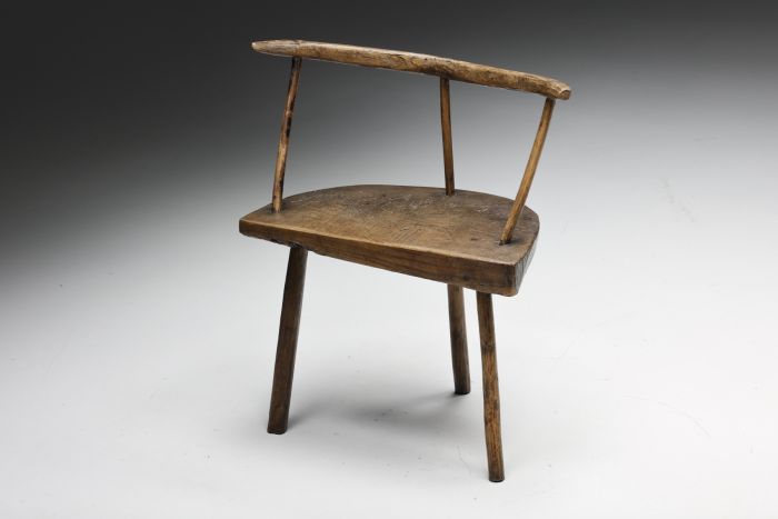Organic Modern Wabi-Sabi Tripod Chair - circa 1900