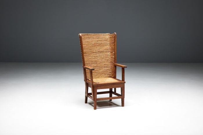 Orkney Chair in Wood and Oat Straw - 19th Century