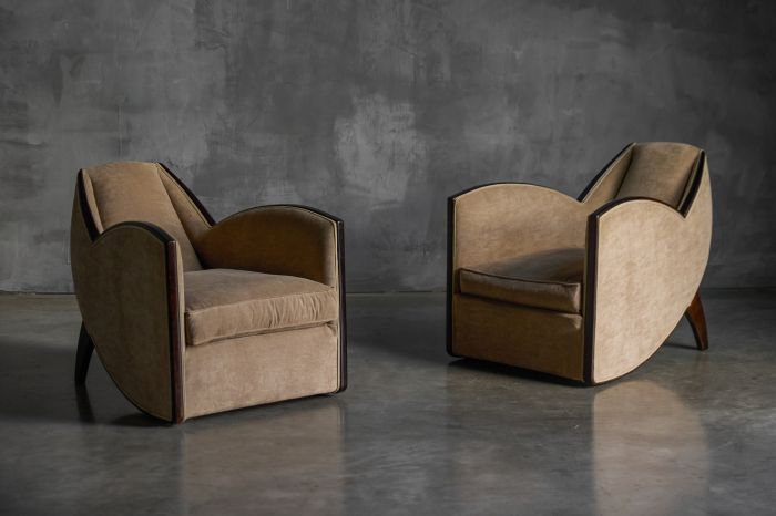 Pair of Art Deco Club Chairs in the Style of René Joubert & Philippe Petit, France - 1940s