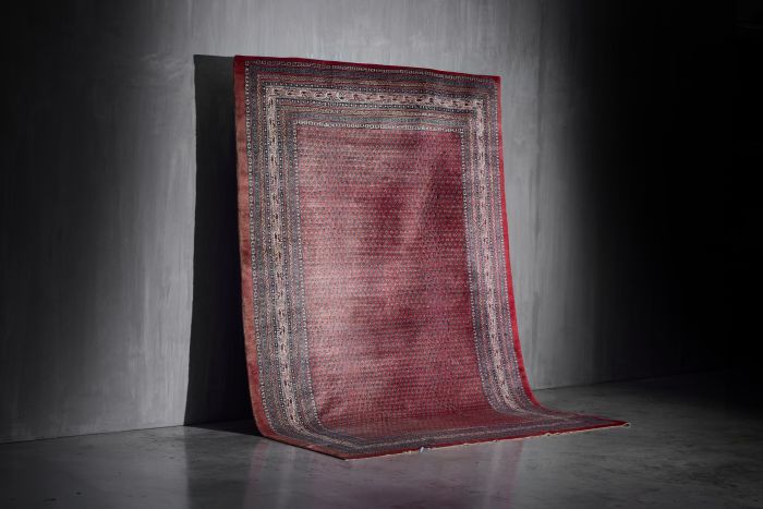 Hand-Knotted Wool Rug in Red Tones, Persia - 1950s