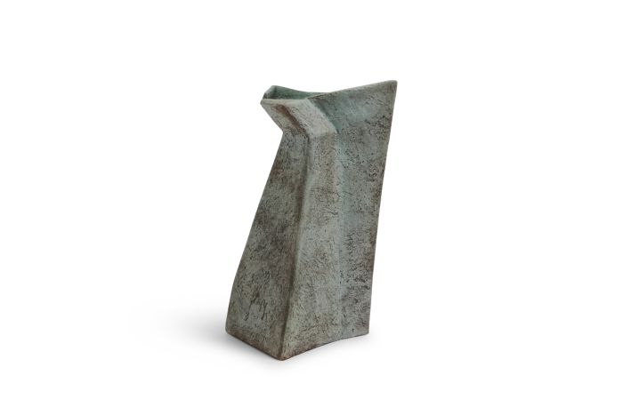 Brutalist Turquoise Large Ceramic Vase by Pia Manu - 1970s
