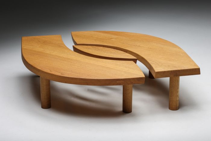 Pierre Chapo Oak Coffee Table T22C L'oeil - 1972