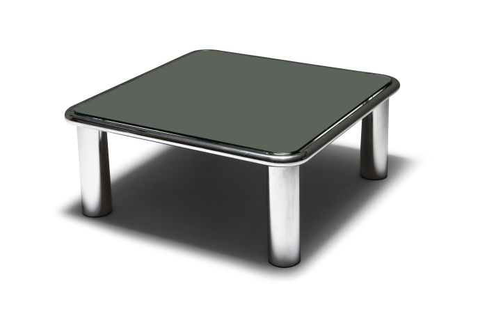 Gianfranco Frattini, Pair of Mirrored Coffee Tables for Cassina - 1960's