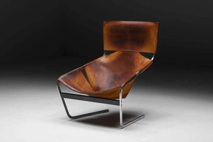 Pierre Paulin F444 Leather Lounge Chair Artifort - 1970's