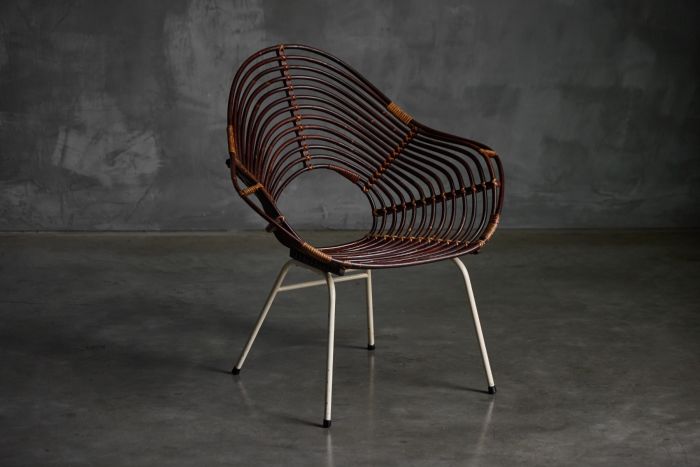 Rattan Armchair by H. Broekhuizen for Rohé Noordwolde, Netherlands - 1960s