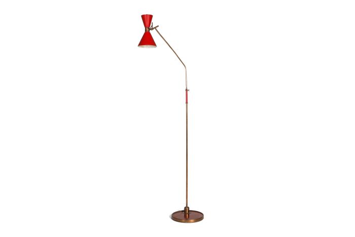 Italian floorlamp with a red shade - 1950's