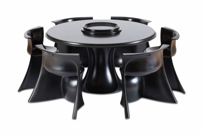 Black Dining Room Set By Pierluigi Spadolini - 1971