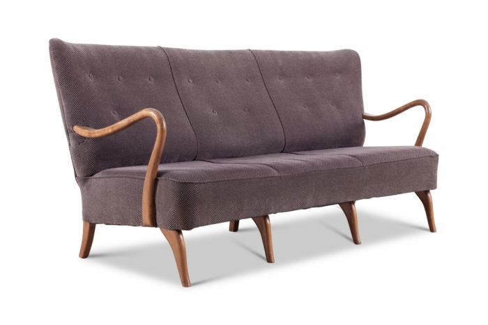 Scandinavian Fifties Organic Shaped Wingback Sofa - 1950s
