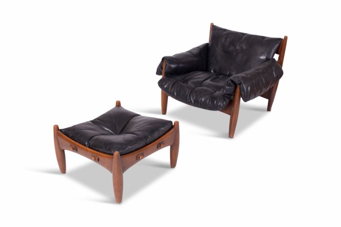 Rosewood And Leather Lounge Chair And Ottoman, Sergio Rodrigues - 1957