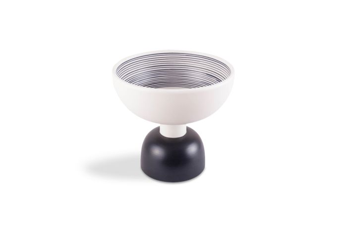 Ettore Sottsass Black & White Bowl for Bitossi - 1950s