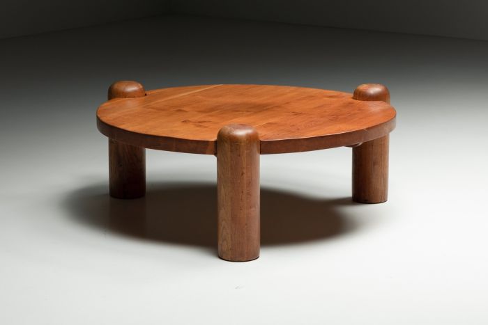 Round Brutalist Coffee Table - 1970's