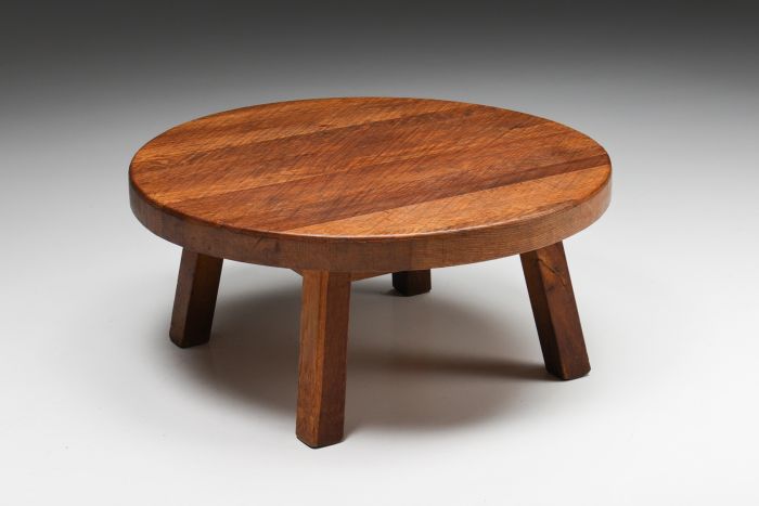Round Rustic Wabi Sabi Coffee Table - 1950's
