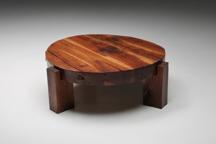 Robust Round Coffee Table - 1950's
