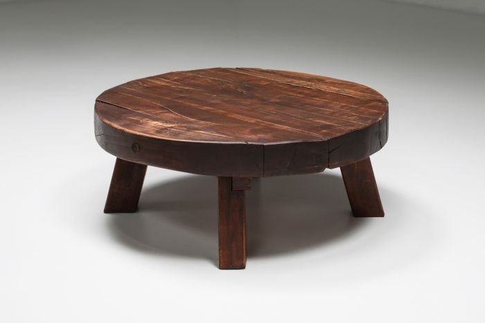 Rustic Wabi-Sabi Solid Wood Coffee Table - 1960's