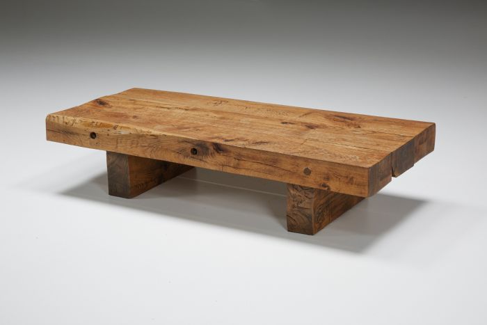 Rustic Solid Wood Coffee Table - 1950's