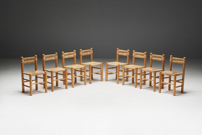 Rustic Straw Dining Chairs - 1960s