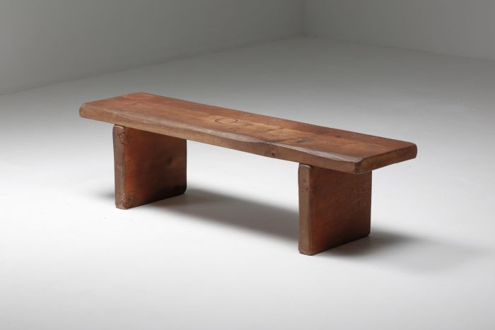 Rustic Wabi-Sabi Oak Bench with charismatic patina - 1850's