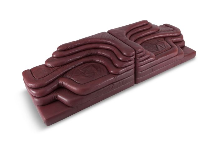 De Sede Leather Landscape Sofa's, Ubald Klug - 1970s