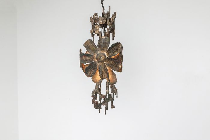 Brutalist Chandelier by Salvino Marsura, Italy - 1970's