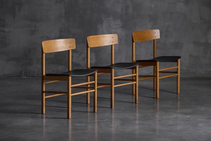 Scandinavian dining chairs by Borge Mogensen in oak from the 1960s