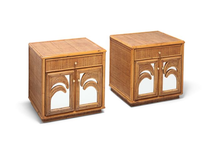 Hollywood Regency Pair of Tropical Nightstands Vivai del Sud - 1970s
