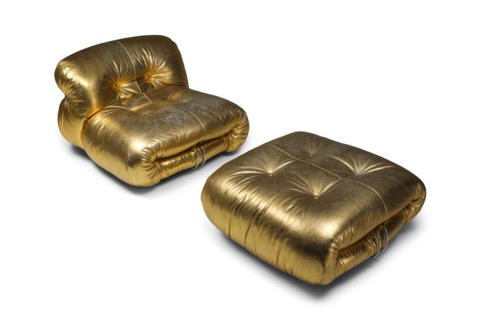 Soriana Lounge Chair in Gold by Afra & Tobia Scarpa - 1969