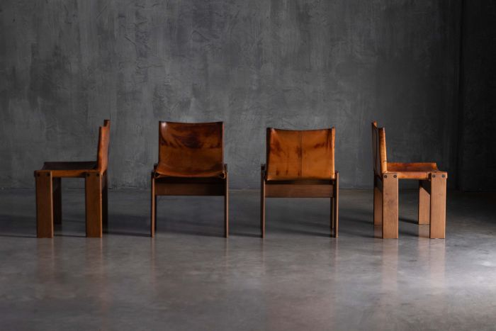 Set of Four ‘Monk’ Chairs by Afra & Tobia Scarpa for Molteni, Italy - 1970s