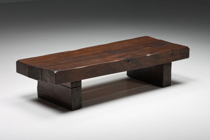 Solid Wood Rustic Coffee Table - 1920's