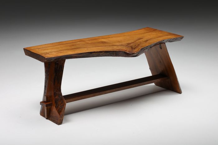 Special Shaped Burl Wabi-Sabi Bench - 1950's