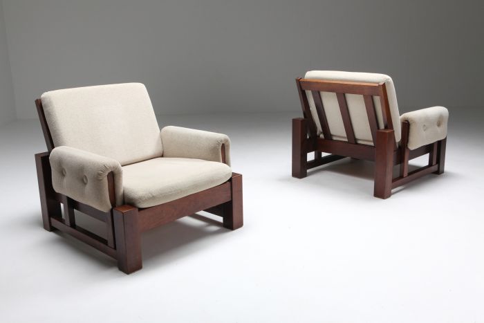 Mid-century Modern solid Mahogany Lounge Chairs - 1960s